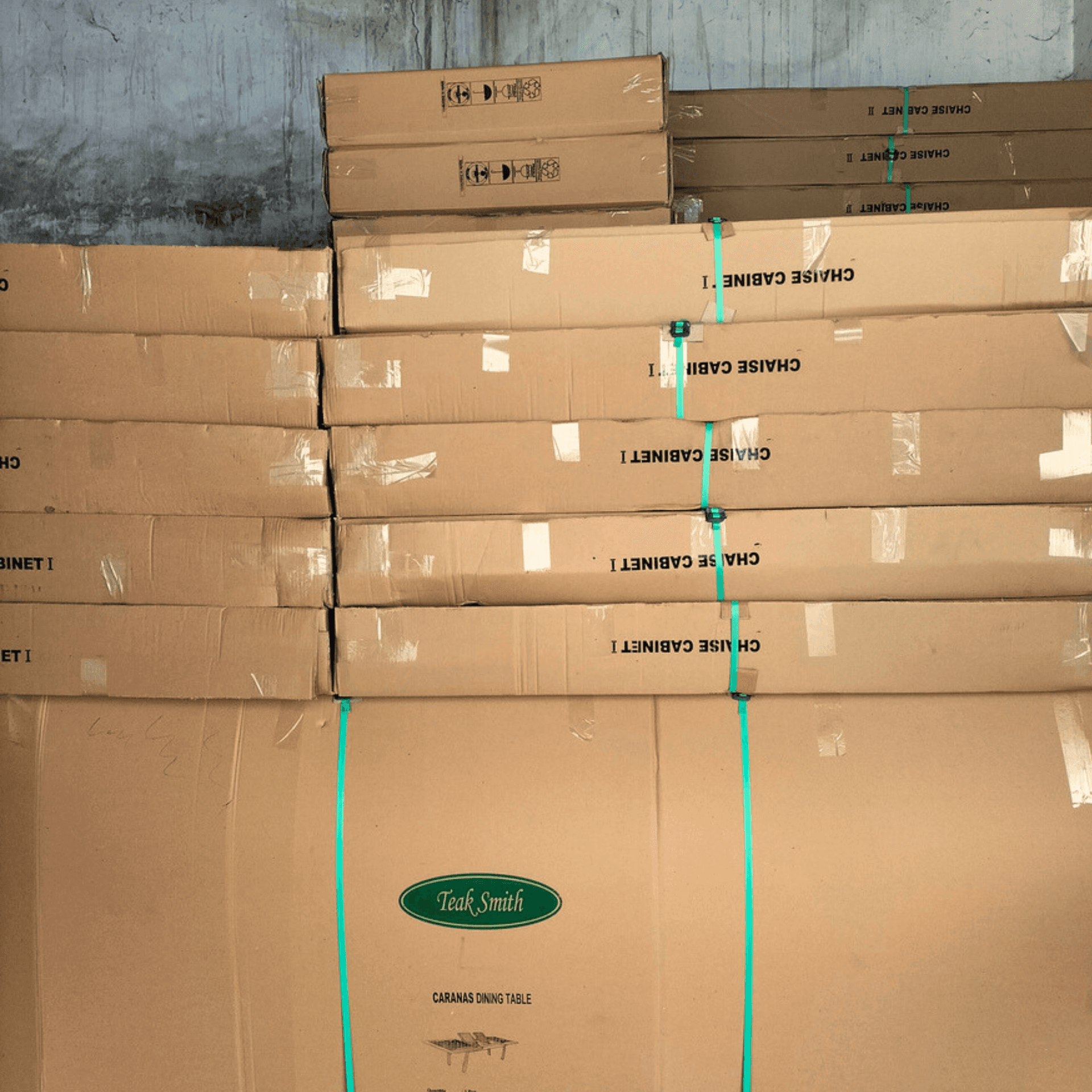 Packaging process for export shipments