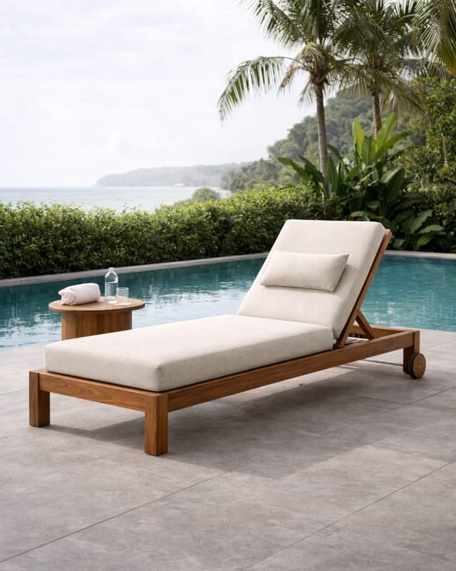 Arjuna Outdoor Teak Sun Lounger